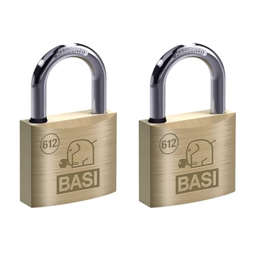 BASI | Vorhangschloss 2er Set | 40 mm | mit Wasserstopp | gleichschließend | massives Messing-Gehäuse | gehärteter Stahlbügel | stabiles Vorhängeschloss | Bügelstärke 6 mm | 2 Stück BASI | Vorhangschloss 2er Set | 40 mm | mit Wasserstopp | gleichschließend | massives Messing-Gehäuse | gehärteter Stahlbügel | stabiles Vorhängeschloss | Bügelstärke 6 mm | 2 Stück von BASI