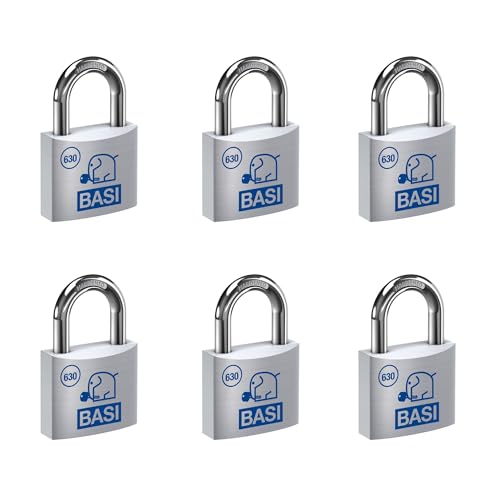 BASI | Vorhangschloss 6er Set | 60 mm | verschiedenschließend | massives Aluminium-Gehäuse | gehärteter Stahlbügel | sicheres Vorhängeschloss | Bügelstärke 10 mm | 6 Stück BASI | Vorhangschloss 6er Set | 60 mm | verschiedenschließend | massives Aluminium-Gehäuse | gehärteter Stahlbügel | sicheres Vorhängeschloss | Bügelstärke 10 mm | 6 Stück von BASI