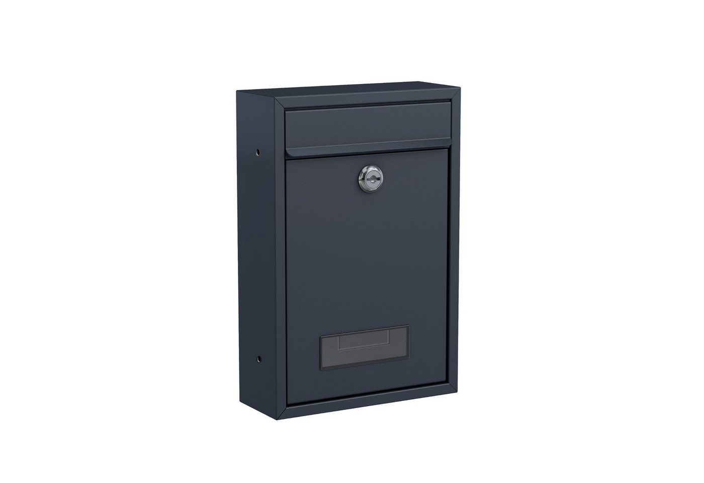 BASI Wandbriefkasten Wandbriefkasten, Maße 320 x 215 x 82 mm (Spar-Set, 1-St), Namensschild & Zylinder, Batteriemontage, 2 Schlüssel, anthrazit matt von BASI