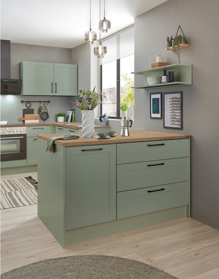 BASIC by Balculina Kücheninsel Marsi, Breite 145 cm, Türen und Schubkästen Sofclose, beidseitig nutzbar von BASIC by Balculina