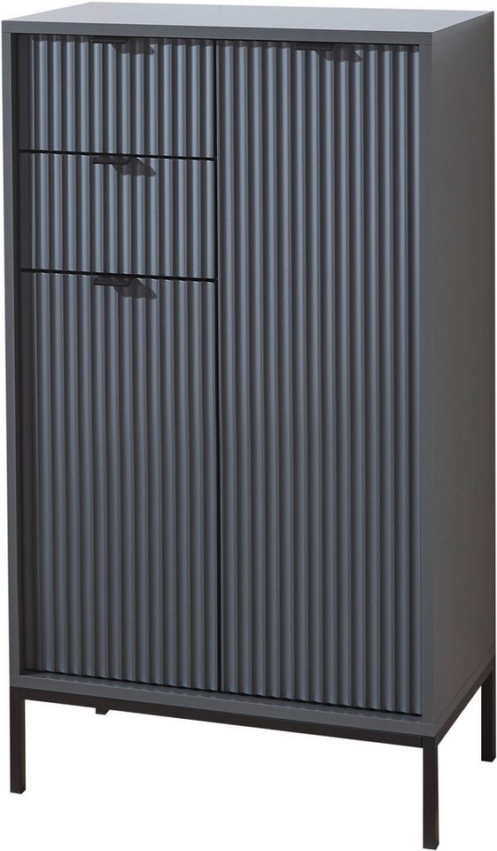 BASIC by Balculina Midischrank Lucera Midischrank, Badezimmerschrank BxHxT 60x106x32 (1-St) Breite 60 cm, Tür L/R montierbar von BASIC by Balculina