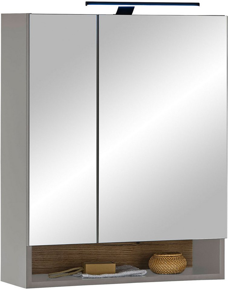 BASIC by Balculina Spiegelschrank Denver Spiegelschrank, Badezimmerschrank BxHxT 60x75x22 (1-St) Breite 60 cm, Tür L/R montierbar, Softclose von BASIC by Balculina