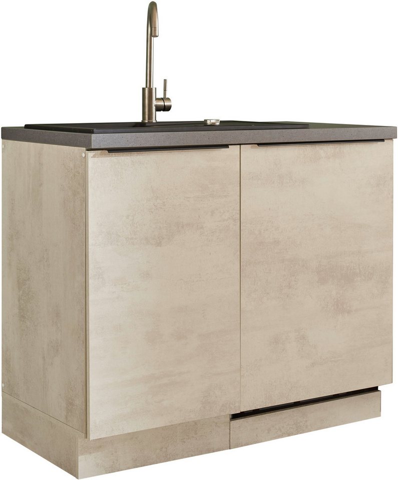 BASIC by Balculina Spülenschrank Sanibel Spülenschrank, Küchenschrank BxHxT 110x94x60 (1-St) Breite 110cm, Melaminbeschichtung von BASIC by Balculina