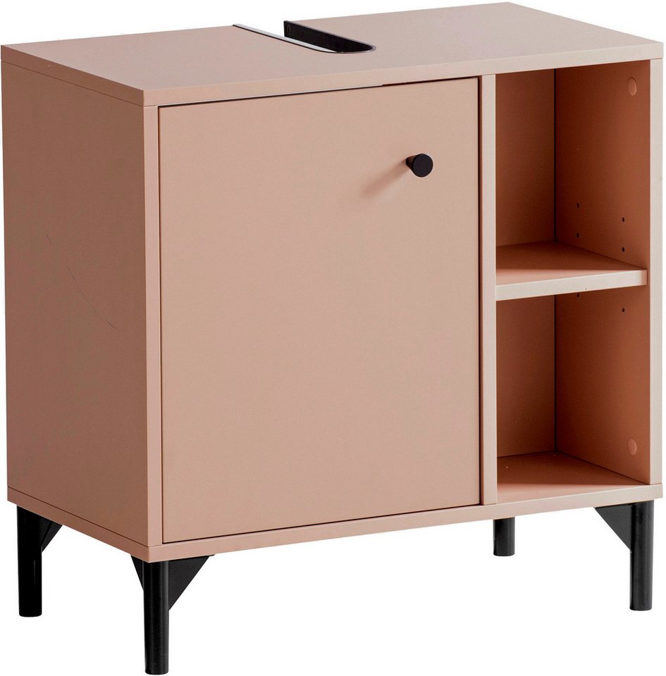 BASIC by Balculina Waschbeckenunterschrank Smash, Breite 60 cm (1-St) Apricot Dekor, mit Metallbeschlägen von BASIC by Balculina