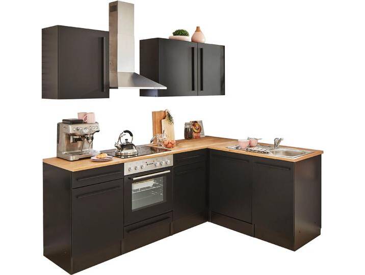 BASIC by Balculina Winkelküche Jazz, Stellbreite 220x175 cm, schwarz, ohne E-Geräte, ohne Einbauspüle von BASIC by Balculina