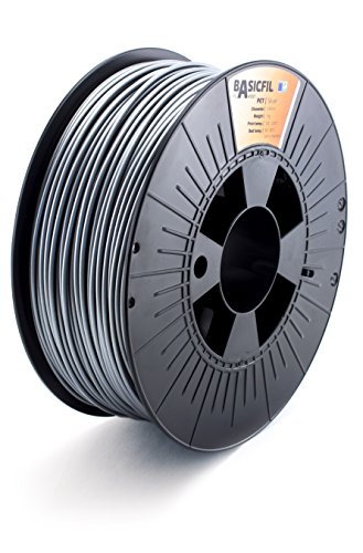BASICFIL PETG (3D Drucker Filament), 2.85mm, 1kg, Silber (Silver) von BASICFIL