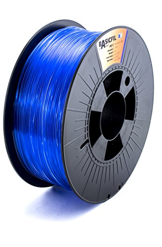 BASICFIL PETG (3D Drucker Filament), 1.75mm, 1kg, Transparentes Blau (Transparent Blue) von BASICFIL