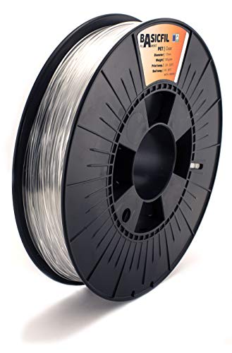 BASICFIL PETG (3D Drucker Filament), 1.75mm, 500g, Transparent (Clear) von BASICFIL