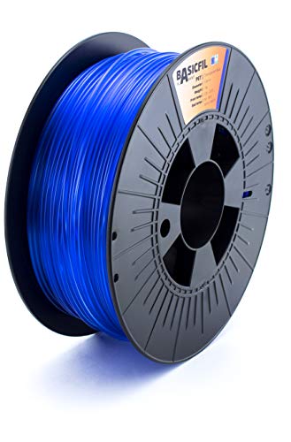 BASICFIL PETG (3D Drucker Filament), 2.85mm, 1kg, Transparentes Blau (Transparent Blue) von BASICFIL