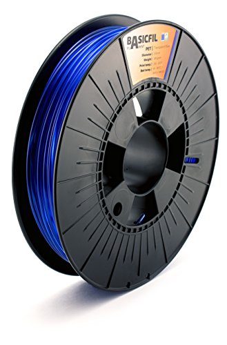 BASICFIL PETG (3D Drucker Filament), 2.85mm, 500g, Transparentes Blau (Transparent Blue) von BASICFIL