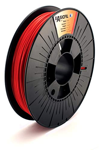 BASICFIL PLA (3D Drucker Filament), 1.75mm, 500g, Rot (Red) von BASICFIL