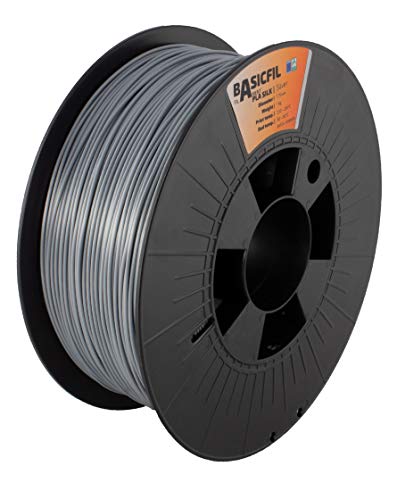 BASICFIL PLA SILK (3D Drucker Filament), 1.75mm, 1kg, Silber (Silver) von BASICFIL