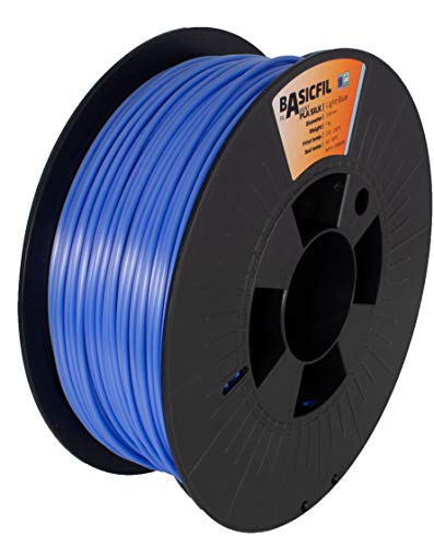 BASICFIL PLA SILK (3D Drucker Filament) 2.85mm, 1kg, Hellblau (Light Blue) von BASICFIL