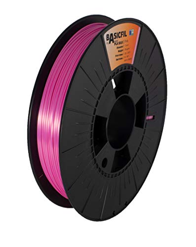 BASICFIL PLA SILK (3D Drucker Filament), 1.75mm, 500g, Rosa (Pink) von BASICFIL