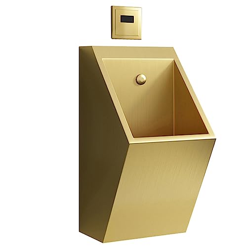 Wandmontiertes Auswasch-Urinal Gold 304 Edelstahl-Urinal-Trichter, Berührungsloses Auswasch-Urinal Vertiefen Den Boden, Für Hotelbar-Flughafen-Toilette Wandmontiertes Auswasch-Urinal Gold 304 Edelstahl-Urinal-Trichter, Berührungsloses Auswasch-Urinal Vertiefen Den Boden, Für Hotelbar-Flughafen-Toilette von BASICM