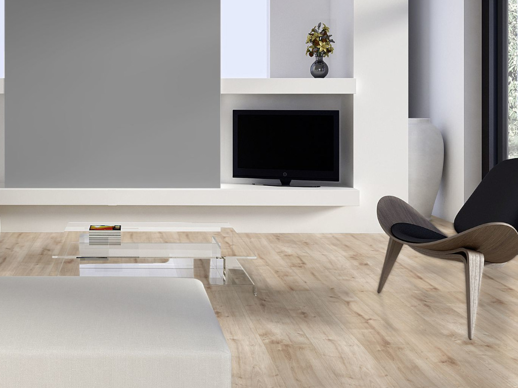 BASICfloor Laminat Trend Oak natural light Landhausdiele - 7 mm stark, Strukturiert, 4-seitige Fase von BASICfloor