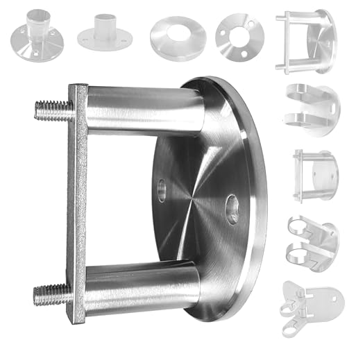BASIT Edelstahl Geländer Pfostenträger Pfostenhalter zur Befestigung von Geländerpfosten Edelstahl I für Geländer Rundrohr Edelstahlrohr 42,4mm I Wandanker für Pfosten rund I PT15 BASIT Edelstahl Geländer Pfostenträger Pfostenhalter zur Befestigung von Geländerpfosten Edelstahl I für Geländer Rundrohr Edelstahlrohr 42,4mm I Wandanker für Pfosten rund I PT15 von BASIT