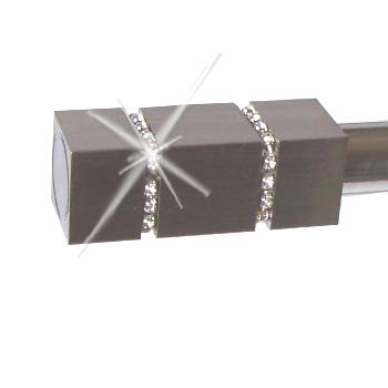 BASIT Endkappe für Gardinenstangen Ø 16mm I Endstück in Edelstahl Optik I 1 Stück Kappe I eckig mit Kristall E27 BASIT Endkappe für Gardinenstangen Ø 16mm I Endstück in Edelstahl Optik I 1 Stück Kappe I eckig mit Kristall E27 von BASIT