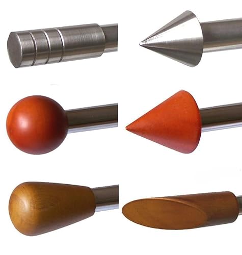 BASIT Endstück f. 16mm Gardinenstangen Edelstahl Look Holz versch. Designs wählbar, Modell:E50 BASIT Endstück f. 16mm Gardinenstangen Edelstahl Look Holz versch. Designs wählbar, Modell:E50 von BASIT
