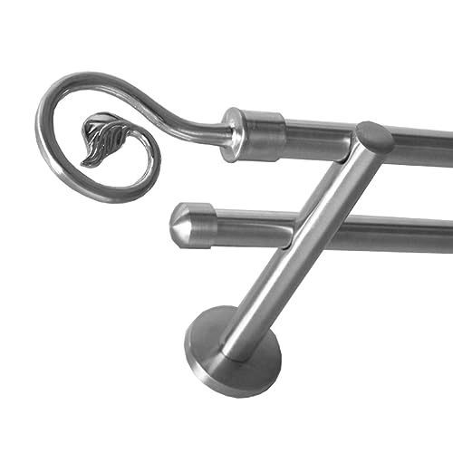 BASIT Gardinenstange 2 läufig 160 cm lang I Ø 16 mm I Vorgangstange doppelläufig Wandmontage in Edelstahl Look Set Metall I 120-600cm wählbar H22 BASIT Gardinenstange 2 läufig 160 cm lang I Ø 16 mm I Vorgangstange doppelläufig Wandmontage in Edelstahl Look Set Metall I 120-600cm wählbar H22 von BASIT