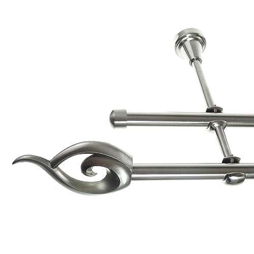 BASIT Gardinenstange 2 läufig 280 cm lang I Ø 16 mm I Vorgangstange doppelläufig Wandmontage in Edelstahl Look Set Metall I 120-600cm wählbar H24 BASIT Gardinenstange 2 läufig 280 cm lang I Ø 16 mm I Vorgangstange doppelläufig Wandmontage in Edelstahl Look Set Metall I 120-600cm wählbar H24 von BASIT