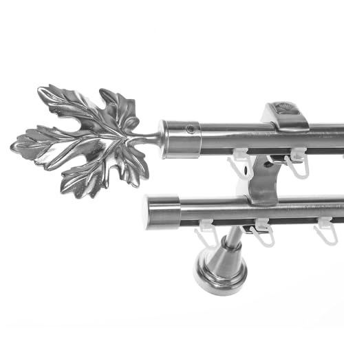 BASIT Gardinenstange 2 läufig Innenlauf Wandmontage 200 cm lang Edelstahl Look Vorhangstange doppelläufig mit Ø20mm Gardinenstangenset zweiläufig H60II BASIT Gardinenstange 2 läufig Innenlauf Wandmontage 200 cm lang Edelstahl Look Vorhangstange doppelläufig mit Ø20mm Gardinenstangenset zweiläufig H60II von BASIT