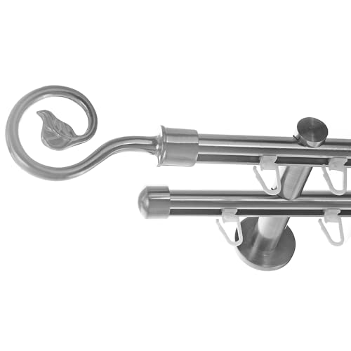 BASIT Gardinenstange 2 läufig Innenlauf Wandmontage 360cm lang Edelstahl Look I Gardinenstange doppelläufig Wandmontage Ø16mm mit Kappen I In 120-600cm verfügbar H80 BASIT Gardinenstange 2 läufig Innenlauf Wandmontage 360cm lang Edelstahl Look I Gardinenstange doppelläufig Wandmontage Ø16mm mit Kappen I In 120-600cm verfügbar H80 von BASIT