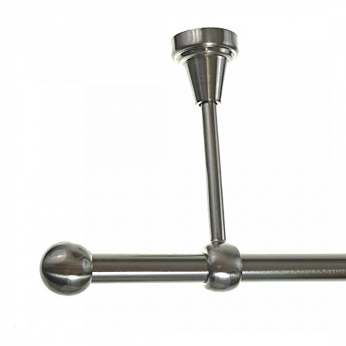 BASIT Gardinenstange Deckenmontage 1 läufig 140 cm lang Edelstahl Look Set Metall I 1-läufige Vorhangstange Deckenmontage Ø16mm I 120-600cm wählbar D14 BASIT Gardinenstange Deckenmontage 1 läufig 140 cm lang Edelstahl Look Set Metall I 1-läufige Vorhangstange Deckenmontage Ø16mm I 120-600cm wählbar D14 von BASIT