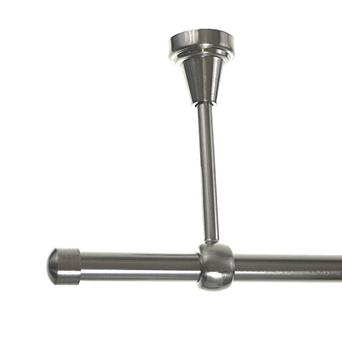 BASIT Gardinenstange Deckenmontage 1 läufig 140 cm lang Edelstahl Look Set Metall I 1-läufige Vorhangstange Deckenmontage Ø16mm I 120-600cm wählbar D14 BASIT Gardinenstange Deckenmontage 1 läufig 140 cm lang Edelstahl Look Set Metall I 1-läufige Vorhangstange Deckenmontage Ø16mm I 120-600cm wählbar D14 von BASIT