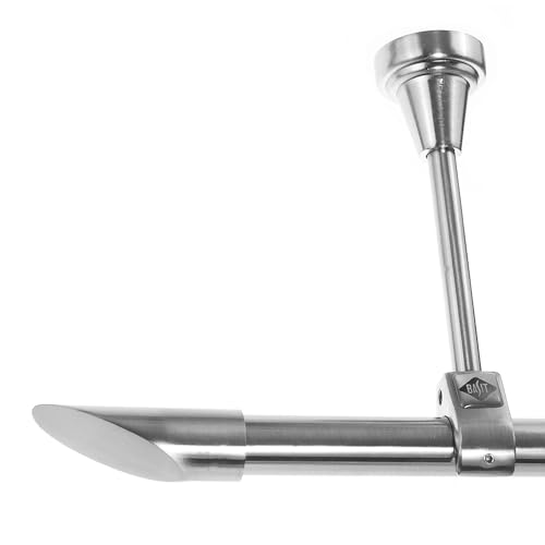 BASIT Gardinenstange Deckenmontage 1 läufig 180 cm lang Edelstahl Look Set Metall 1-läufige Vorhangstange Deckenmontage Ø20mm I 120-600cm wählbar D51R von BASIT
