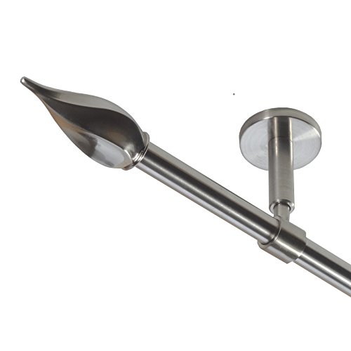 BASIT Gardinenstange Deckenmontage 1 läufig 200 cm lang Edelstahl Look Set Metall I 1-läufige Vorhangstange Deckenmontage Ø16mm I 120-600cm wählbar D11 BASIT Gardinenstange Deckenmontage 1 läufig 200 cm lang Edelstahl Look Set Metall I 1-läufige Vorhangstange Deckenmontage Ø16mm I 120-600cm wählbar D11 von BASIT