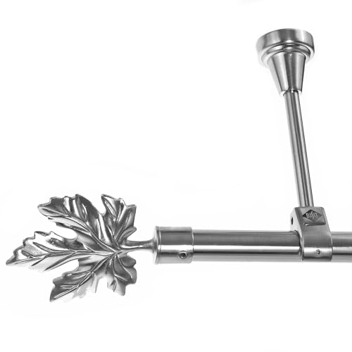 BASIT Gardinenstange Deckenmontage 1 läufig 240 cm lang Edelstahl Look Set Metall 1-läufige Vorhangstange Deckenmontage Ø20mm I 120-600cm wählbar D51R von BASIT