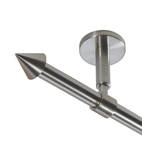 BASIT Gardinenstange Deckenmontage 1 läufig 240 cm lang Edelstahl Look Set Metall I 1-läufige Vorhangstange Deckenmontage Ø16mm I 120-600cm wählbar D11 BASIT Gardinenstange Deckenmontage 1 läufig 240 cm lang Edelstahl Look Set Metall I 1-läufige Vorhangstange Deckenmontage Ø16mm I 120-600cm wählbar D11 von BASIT