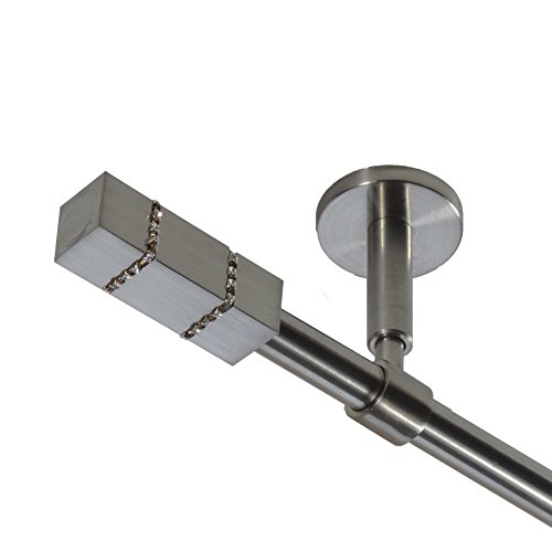 BASIT Gardinenstange Deckenmontage 1 läufig 280 cm lang Edelstahl Look Set Metall I 1-läufige Vorhangstange Deckenmontage Ø16mm I 120-600cm wählbar D11 BASIT Gardinenstange Deckenmontage 1 läufig 280 cm lang Edelstahl Look Set Metall I 1-läufige Vorhangstange Deckenmontage Ø16mm I 120-600cm wählbar D11 von BASIT