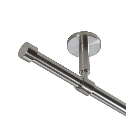 BASIT Gardinenstange Deckenmontage 1 läufig 320 cm lang Edelstahl Look Set Metall I 1-läufige Vorhangstange Deckenmontage Ø16mm I 120-600cm wählbar D11 BASIT Gardinenstange Deckenmontage 1 läufig 320 cm lang Edelstahl Look Set Metall I 1-läufige Vorhangstange Deckenmontage Ø16mm I 120-600cm wählbar D11 von BASIT