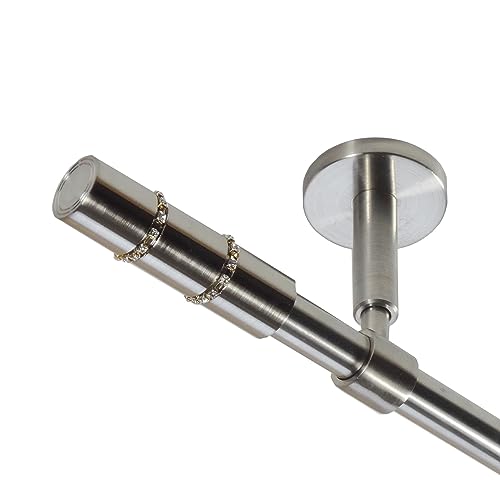 BASIT Gardinenstange Deckenmontage 1 läufig 480 cm lang Edelstahl Look Set Metall I 1-läufige Vorhangstange Deckenmontage Ø16mm I 120-600cm wählbar D11 BASIT Gardinenstange Deckenmontage 1 läufig 480 cm lang Edelstahl Look Set Metall I 1-läufige Vorhangstange Deckenmontage Ø16mm I 120-600cm wählbar D11 von BASIT