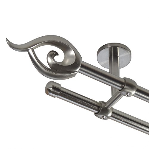 BASIT Gardinenstange Deckenmontage 2 läufig 120cm lang Edelstahl Look Metall Gardinenstange 2 läufig Deckenbefestigung Ø16mm I 120-600cm wählbar D21 BASIT Gardinenstange Deckenmontage 2 läufig 120cm lang Edelstahl Look Metall Gardinenstange 2 läufig Deckenbefestigung Ø16mm I 120-600cm wählbar D21 von BASIT