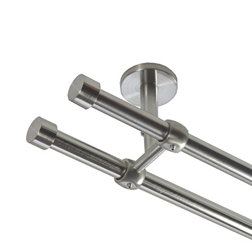 BASIT Gardinenstange Deckenmontage 2 läufig 200cm lang Edelstahl Look Metall Gardinenstange 2 läufig Deckenbefestigung Ø16mm I 120-600cm wählbar D21 BASIT Gardinenstange Deckenmontage 2 läufig 200cm lang Edelstahl Look Metall Gardinenstange 2 läufig Deckenbefestigung Ø16mm I 120-600cm wählbar D21 von BASIT