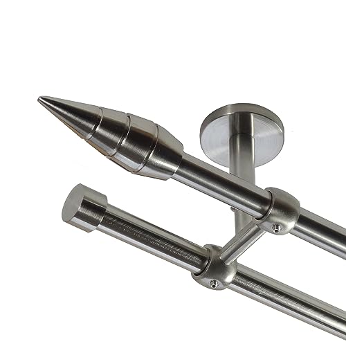 BASIT Gardinenstange Deckenmontage 2 läufig 400cm lang Edelstahl Look Metall Gardinenstange 2 läufig Deckenbefestigung Ø16mm I 120-600cm wählbar D21 BASIT Gardinenstange Deckenmontage 2 läufig 400cm lang Edelstahl Look Metall Gardinenstange 2 läufig Deckenbefestigung Ø16mm I 120-600cm wählbar D21 von BASIT