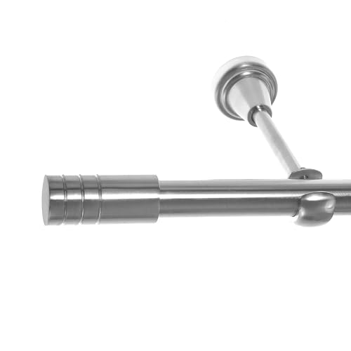 BASIT Gardinenstange mit Wandhalterung 140 cm lang Edelstahl Look im Set 1-läufige Gardinenstange Wandmontage - Deckenmontage Ø19mm Metall I 120-600 cm verfügbar H18 BASIT Gardinenstange mit Wandhalterung 140 cm lang Edelstahl Look im Set 1-läufige Gardinenstange Wandmontage - Deckenmontage Ø19mm Metall I 120-600 cm verfügbar H18 von BASIT
