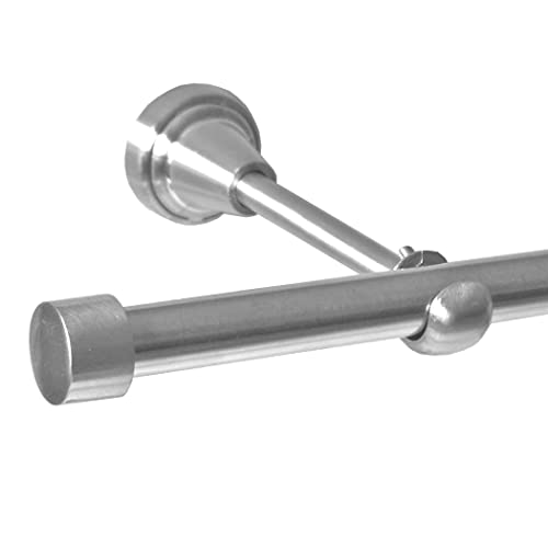 BASIT Gardinenstange mit Wandhalterung 140 cm lang Edelstahl Look im Set I 1-läufige Gardinenstange Wandmontage Ø16mm I In 120-600 cm verfügbar BASIT Gardinenstange mit Wandhalterung 140 cm lang Edelstahl Look im Set I 1-läufige Gardinenstange Wandmontage Ø16mm I In 120-600 cm verfügbar von BASIT