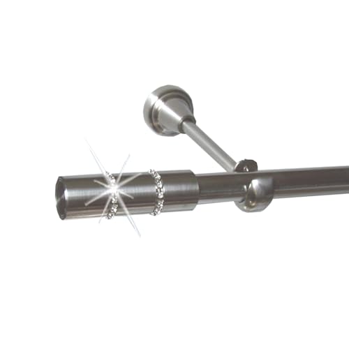 BASIT Gardinenstange mit Wandhalterung 180 cm lang Edelstahl Look im Set 1-läufige Gardinenstange Wandmontage - Deckenmontage Ø19mm Metall I 120-600 cm verfügbar H18 BASIT Gardinenstange mit Wandhalterung 180 cm lang Edelstahl Look im Set 1-läufige Gardinenstange Wandmontage - Deckenmontage Ø19mm Metall I 120-600 cm verfügbar H18 von BASIT