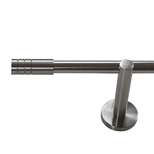BASIT Gardinenstange mit Wandhalterung 200 cm lang Edelstahl Look im Set 1-läufige Gardinenstange Wandmontage Ø16mm Metall I 120-600 cm verfügbar H12 BASIT Gardinenstange mit Wandhalterung 200 cm lang Edelstahl Look im Set 1-läufige Gardinenstange Wandmontage Ø16mm Metall I 120-600 cm verfügbar H12 von BASIT