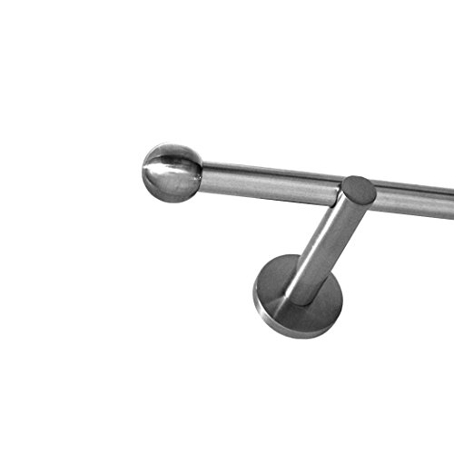 BASIT Gardinenstange mit Wandhalterung 320 cm lang Edelstahl Look im Set 1-läufige Gardinenstange Wandmontage Ø16mm Metall I 120-600 cm verfügbar H12 BASIT Gardinenstange mit Wandhalterung 320 cm lang Edelstahl Look im Set 1-läufige Gardinenstange Wandmontage Ø16mm Metall I 120-600 cm verfügbar H12 von BASIT