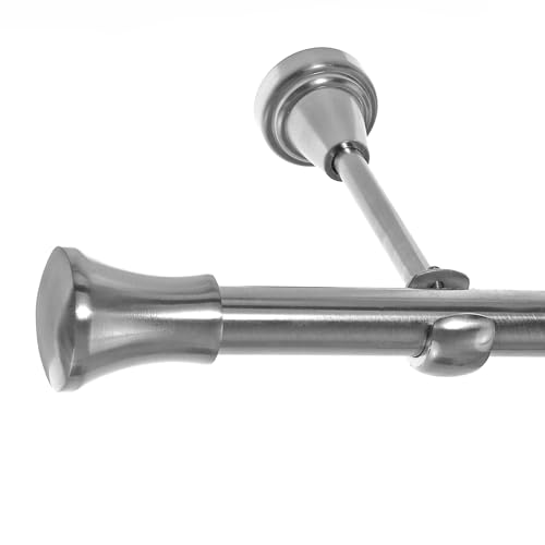 BASIT Gardinenstange mit Wandhalterung 360 cm lang Edelstahl Look im Set 1-läufige Gardinenstange Wandmontage - Deckenmontage Ø19mm Metall I 120-600 cm verfügbar H18 BASIT Gardinenstange mit Wandhalterung 360 cm lang Edelstahl Look im Set 1-läufige Gardinenstange Wandmontage - Deckenmontage Ø19mm Metall I 120-600 cm verfügbar H18 von BASIT