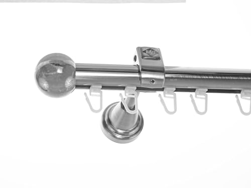 BASIT Innenlauf Gardinenstange 1 läufig Wandmontage 400 cm lang Edelstahl Optik I Vorhangstange mit Schiene 1läufig Ø20mm I 120-600 cm wählbar H50 BASIT Innenlauf Gardinenstange 1 läufig Wandmontage 400 cm lang Edelstahl Optik I Vorhangstange mit Schiene 1läufig Ø20mm I 120-600 cm wählbar H50 von BASIT