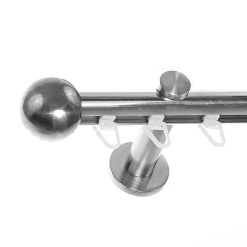 BASIT Innenlauf Gardinenstange 1 läufig Wandmontage 480 cm lang Edelstahl Optik I Vorhangstange mit Schiene 1läufig Ø20mm I 120-600 cm wählbar H30 BASIT Innenlauf Gardinenstange 1 läufig Wandmontage 480 cm lang Edelstahl Optik I Vorhangstange mit Schiene 1läufig Ø20mm I 120-600 cm wählbar H30 von BASIT