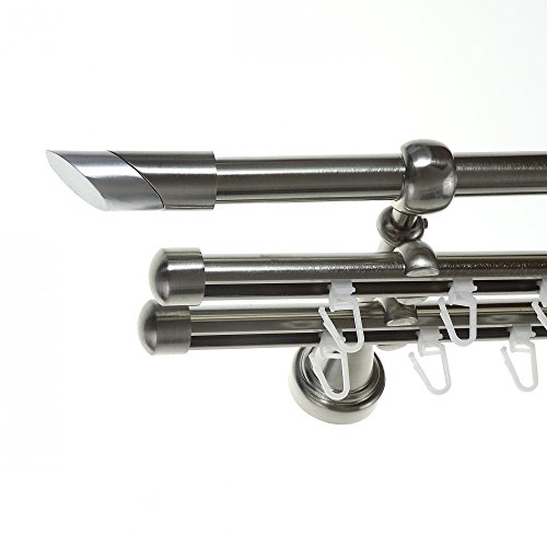 BASIT Rohr + 2X Innenlauf Gardinenstange Wandmontage 3 läufig 360cm lang Edelstahl Look Metall Gardinenstange 3 läufig Wandbefestigung Ø16mm I H14 RII BASIT Rohr + 2X Innenlauf Gardinenstange Wandmontage 3 läufig 360cm lang Edelstahl Look Metall Gardinenstange 3 läufig Wandbefestigung Ø16mm I H14 RII von BASIT