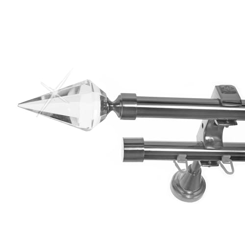 BASIT Rohr + Innenlauf Gardinenstange Wandmontage 2 läufig 240cm lang Edelstahl Look Metall Gardinenstange 2 läufig Wandbefestigung Ø20mm I H60 RI BASIT Rohr + Innenlauf Gardinenstange Wandmontage 2 läufig 240cm lang Edelstahl Look Metall Gardinenstange 2 läufig Wandbefestigung Ø20mm I H60 RI von BASIT