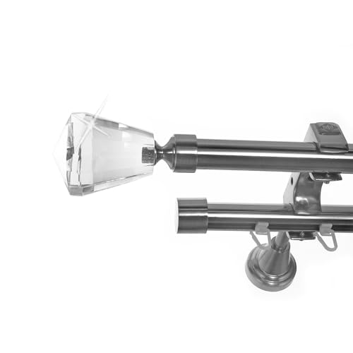 BASIT Rohr + Innenlauf Gardinenstange Wandmontage 2 läufig 360cm lang Edelstahl Look Metall Gardinenstange 2 läufig Wandbefestigung Ø20mm I H60 RI BASIT Rohr + Innenlauf Gardinenstange Wandmontage 2 läufig 360cm lang Edelstahl Look Metall Gardinenstange 2 läufig Wandbefestigung Ø20mm I H60 RI von BASIT